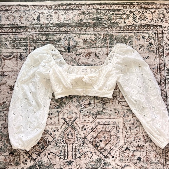 SABO NWT White Eyelet Puff Sleeve Top - Picture 13 of 14
